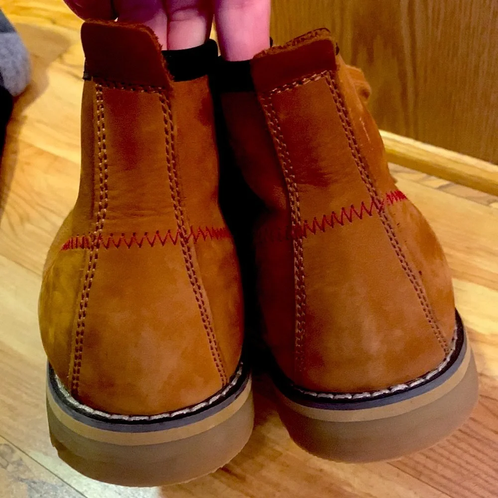 Woolrich 11 M nubuck suede leather men’s tan mid height work boots lace up EUC